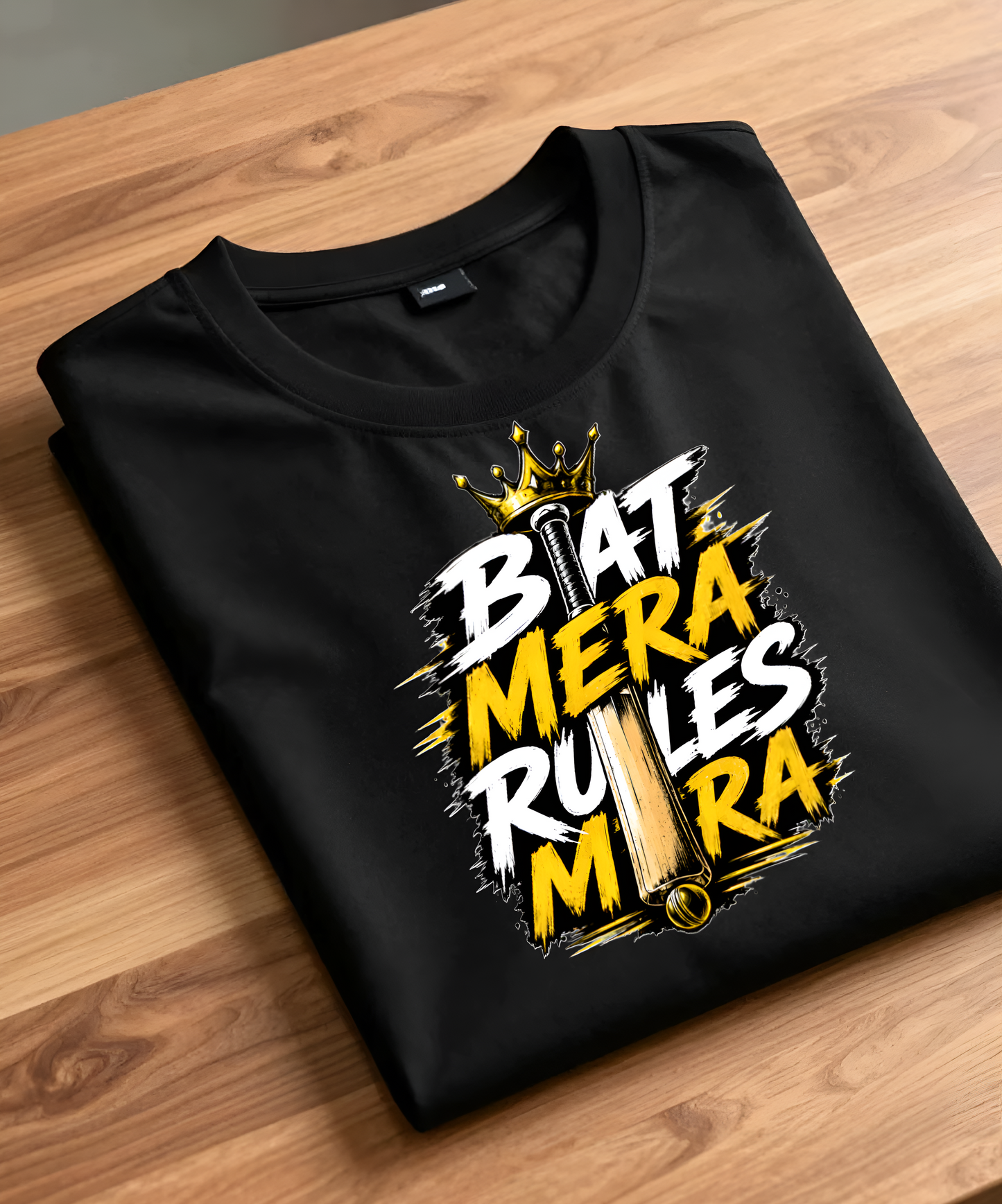 Bat Mera Rules Mere | Indian Gully Cricket T-Shirt | Premium Cricket Wear by GULLIQ